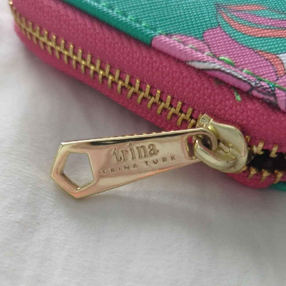 Trina Turk Green and Pink Floral Wallet - Picture 2 of 4